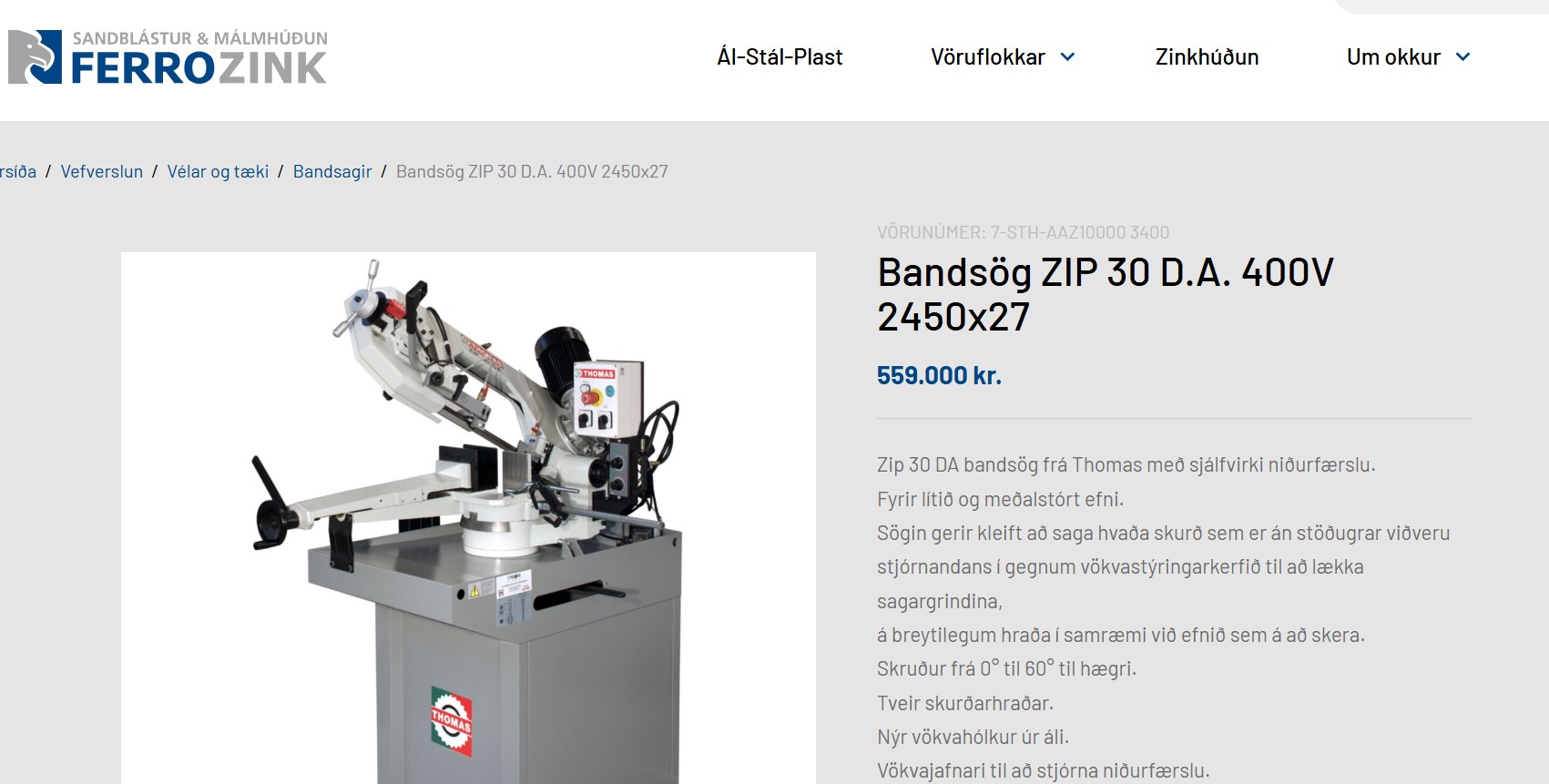 SELT / SOLD - Thomas bandsög frá FerroZink 2