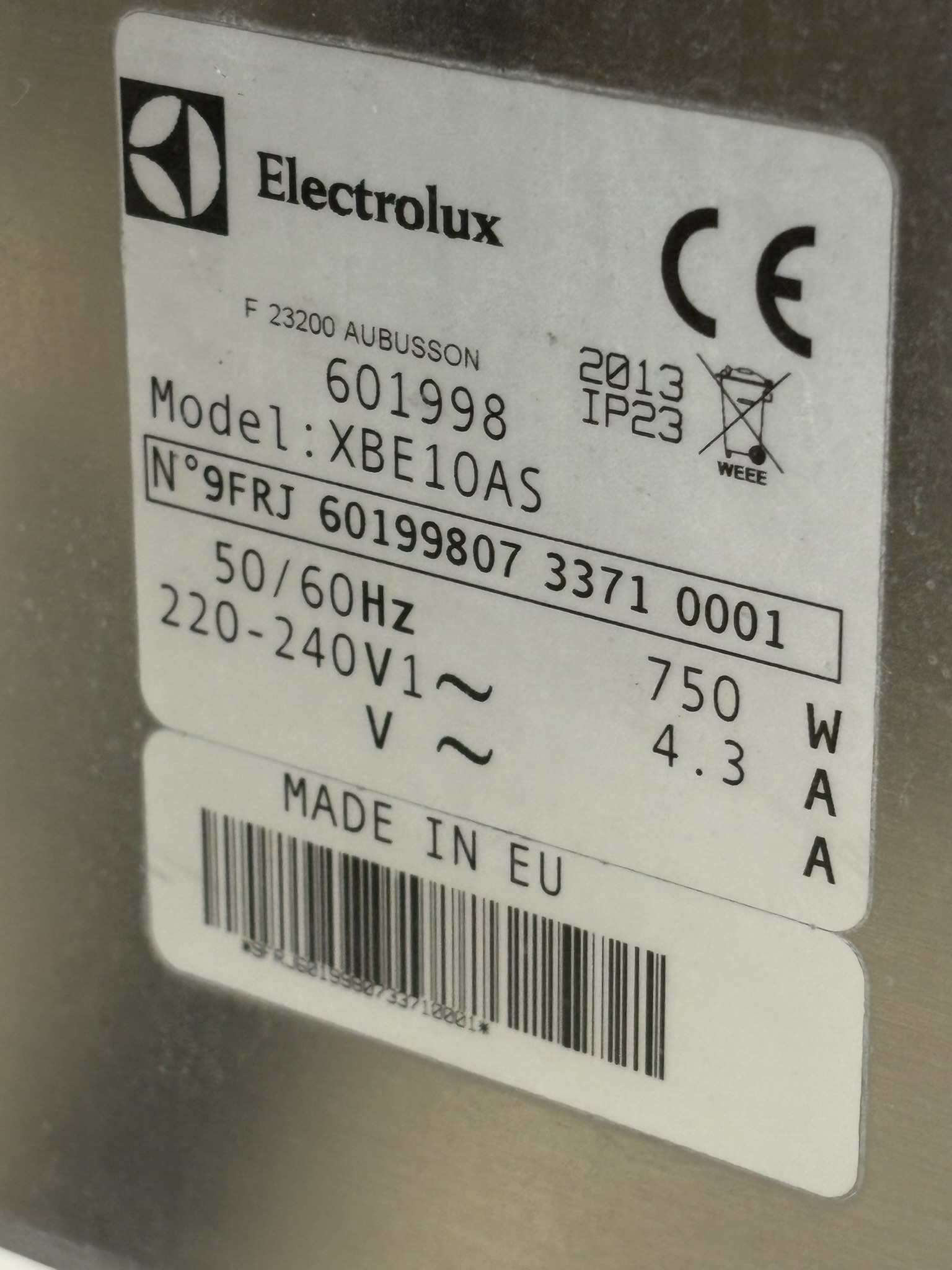 SELT / SOLD Electrolux hrærivél 10 ltr, skálar og hrærur 6