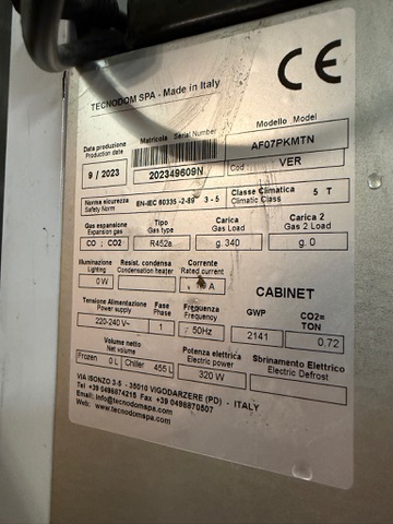 SELT / SOLD Tecnodom Perfekt 700 stálkælir frá BVT 7