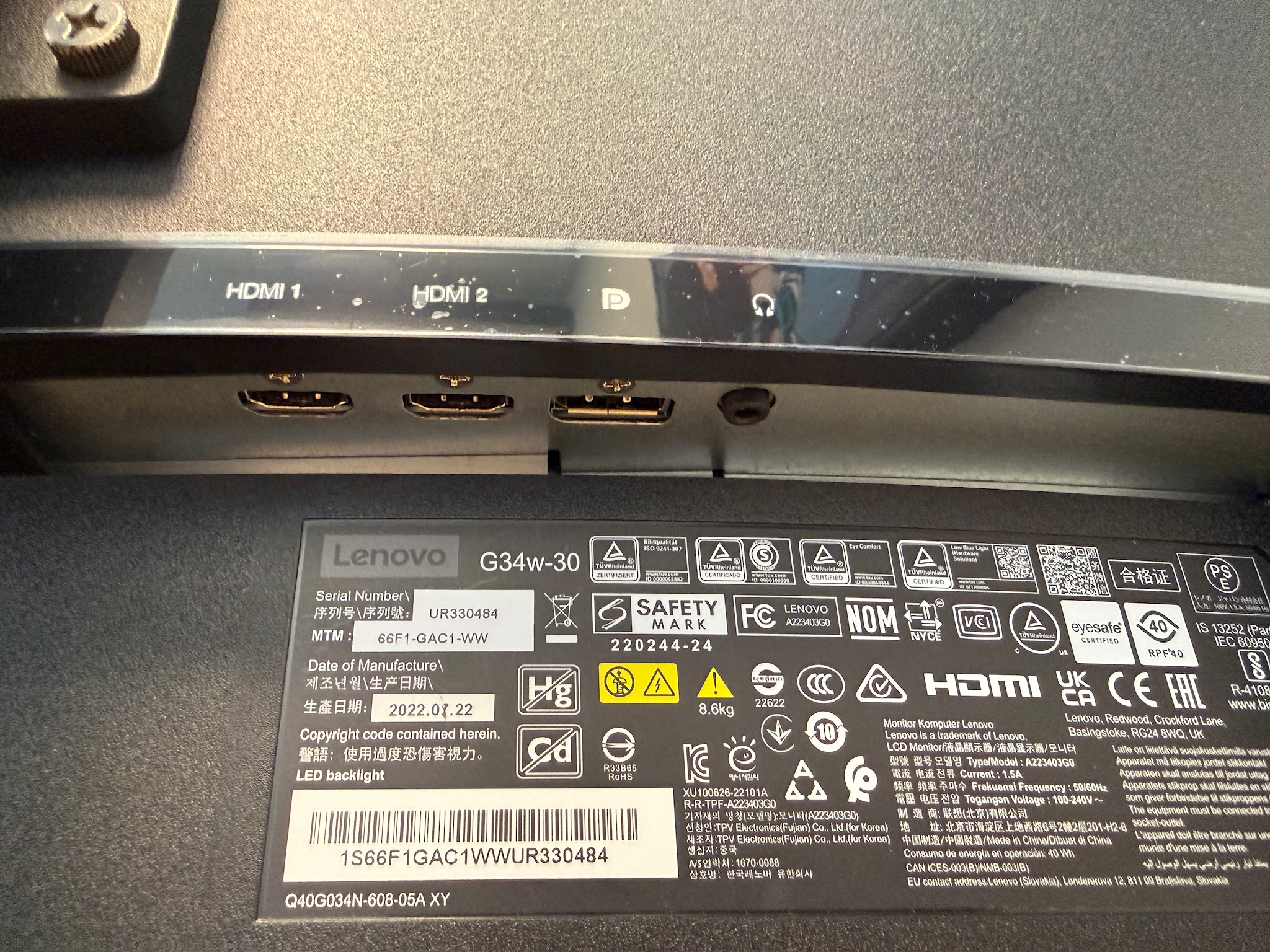 SELT / SOLD Lenovo leikjaskjár frá Ofar, 170hz, QHD, 34'' 7