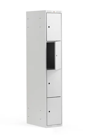 SELT / SOLD Bisley starfsmannaskápar - 4 hólfa - ónotaðir 3
