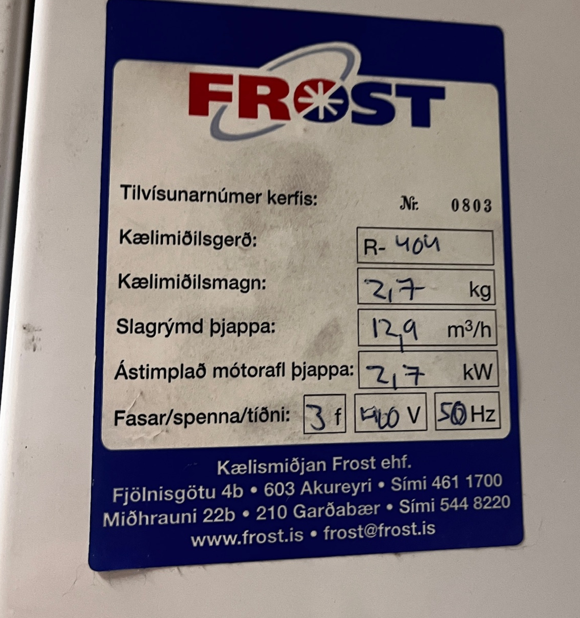 SELT / SOLD - Rivacold manngengur kælir/fyrstir, ~15 fm. frá Frost.is 13
