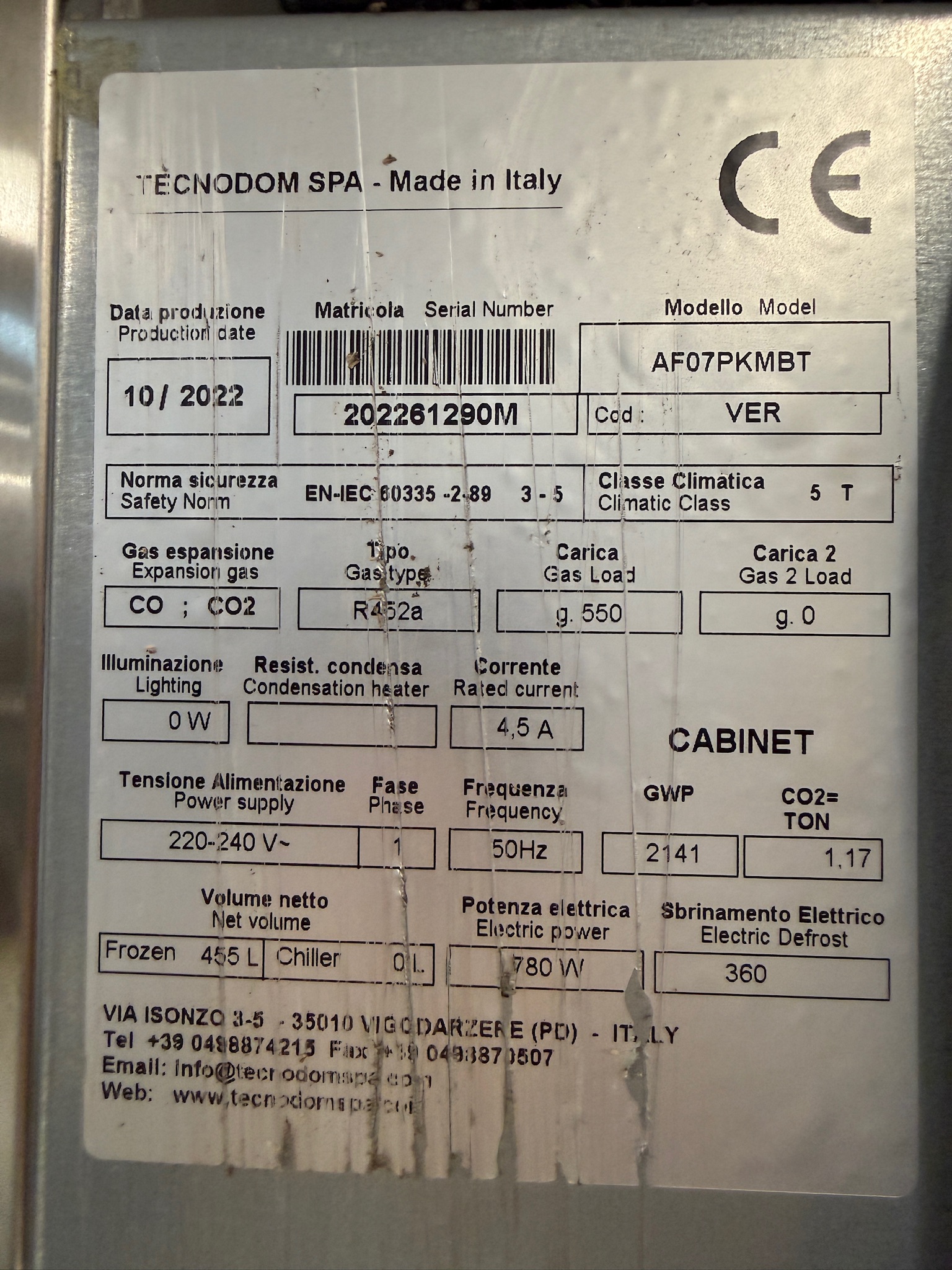 SELT / SOLD Tecnodom Perfekt 700 Stálfrystir frá BVT 5