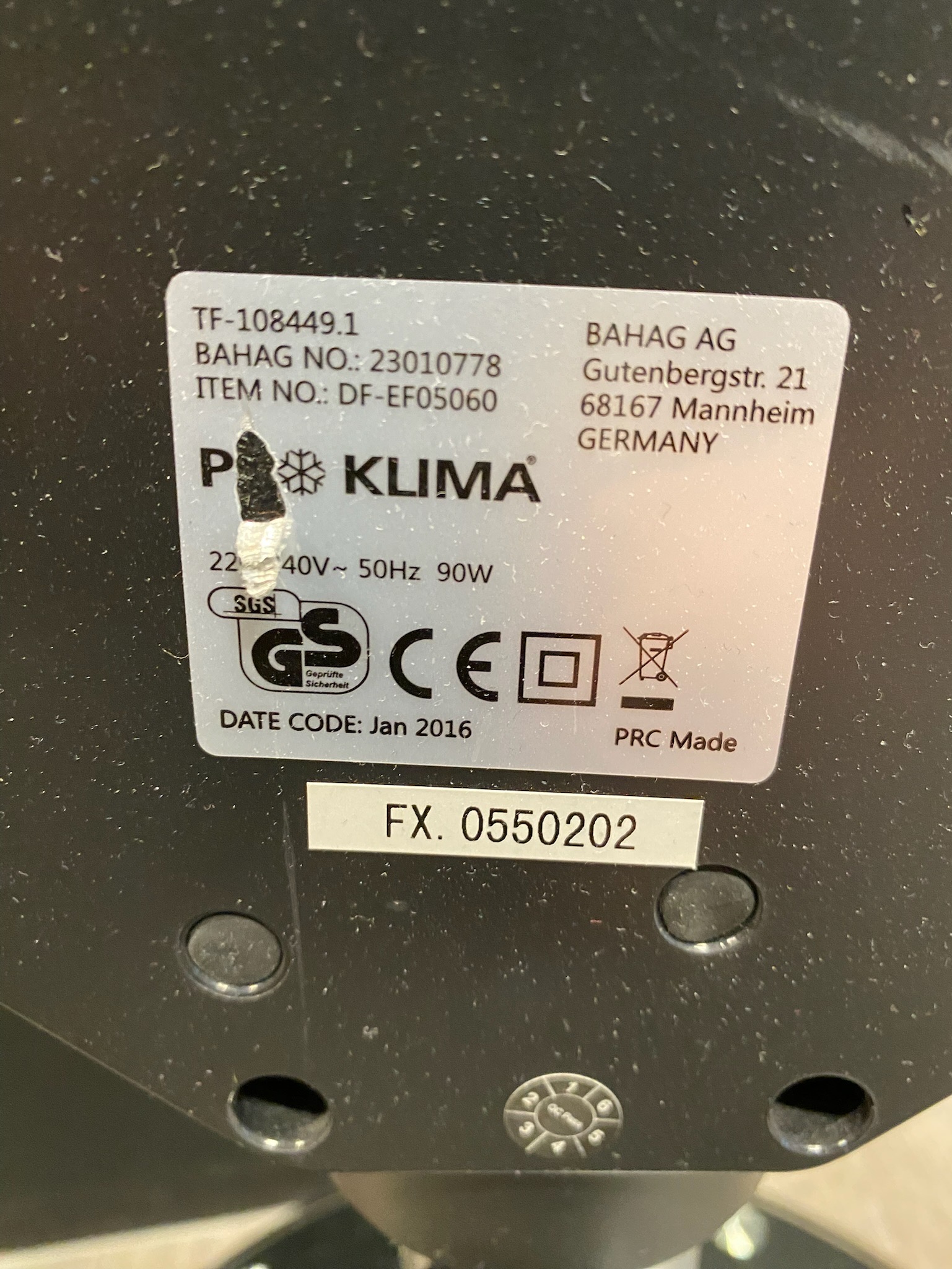 SELT / SOLD Öflug turnvifta - fjarstýrð - Pro Klima - 1 stk. 8