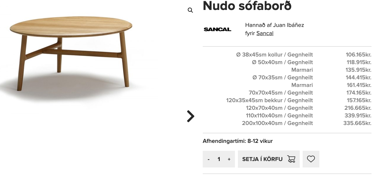 SELT / SOLD Sancal sófaborð frá Módern (2 stk.) 7