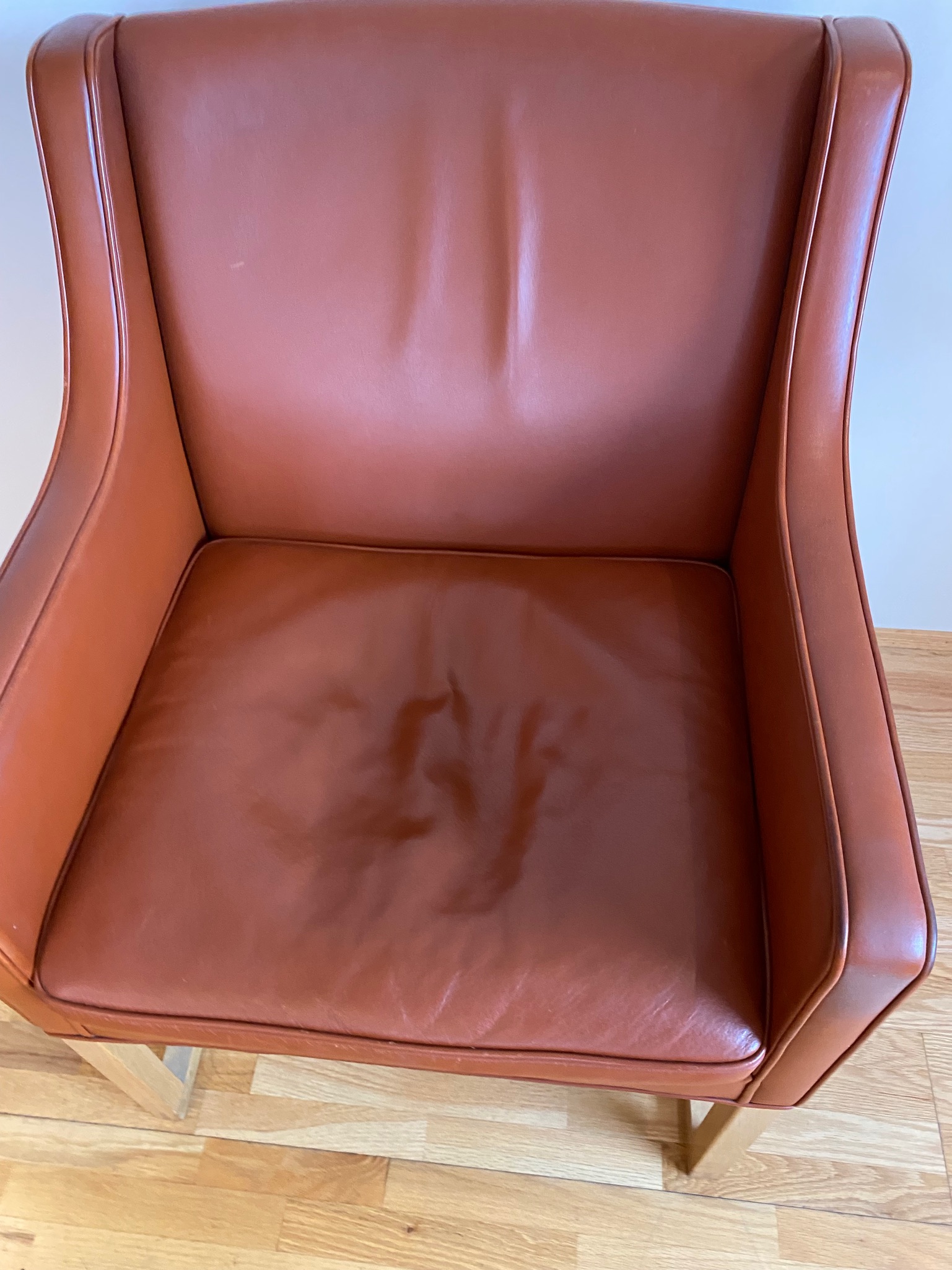 SELT / SOLD Borge Mogensen Lounge Chairs, Model 3246, handsmíðaðir leðurstóll 5