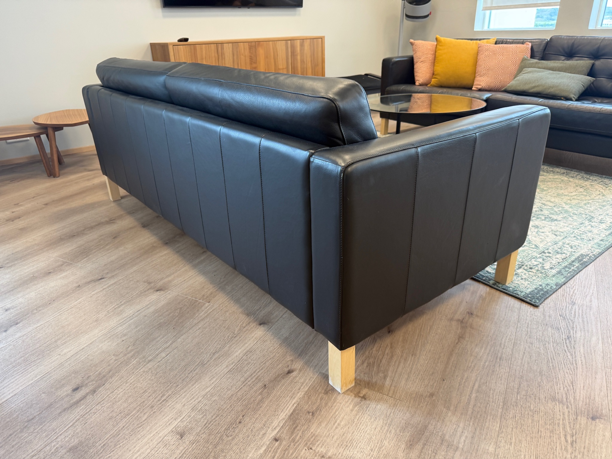 SELT / SOLD IKEA 3ja sæta sófi, B204xD89sm. 8