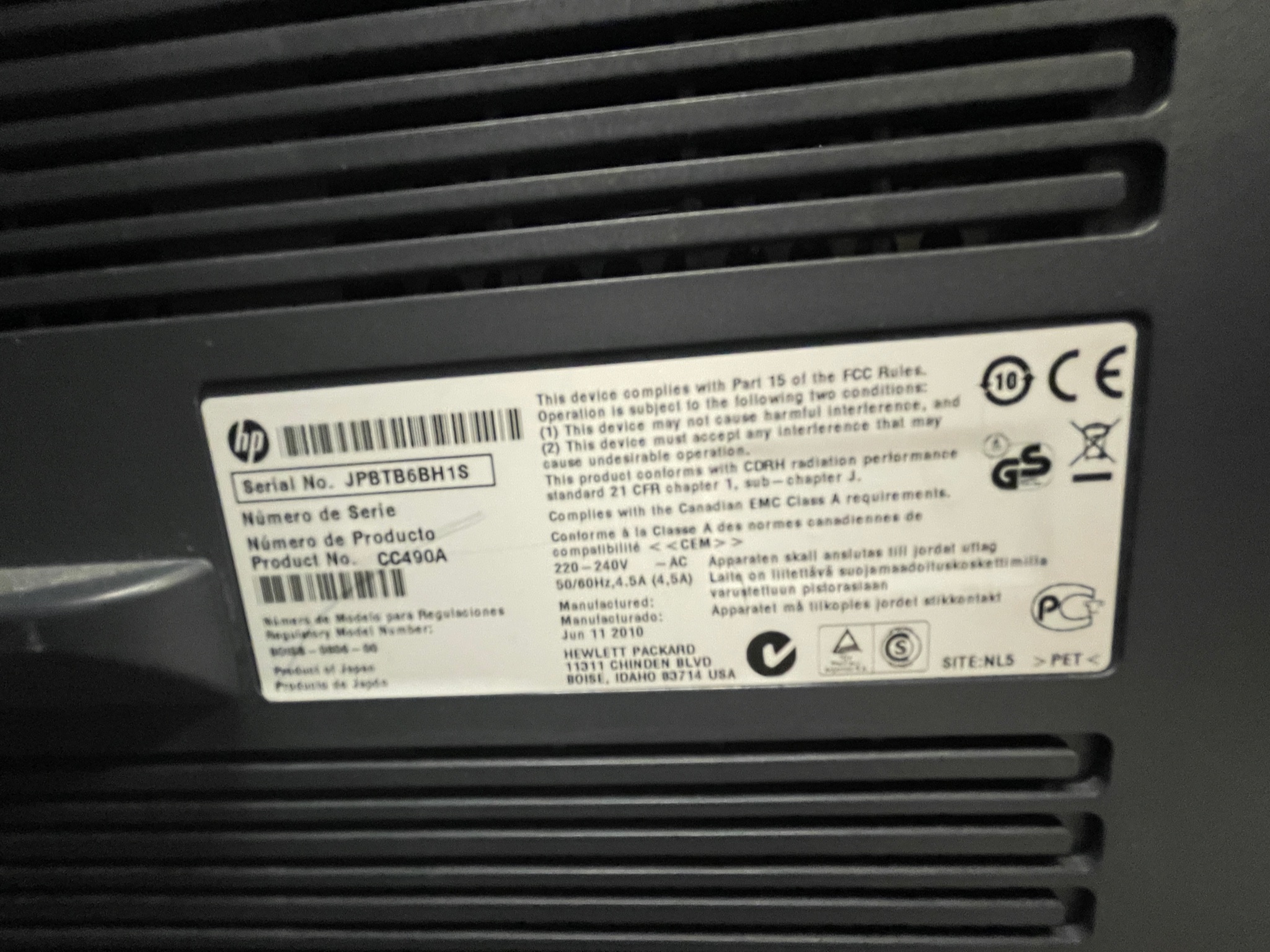 SELT / SOLD -HP Color LaserJet CP4025 3
