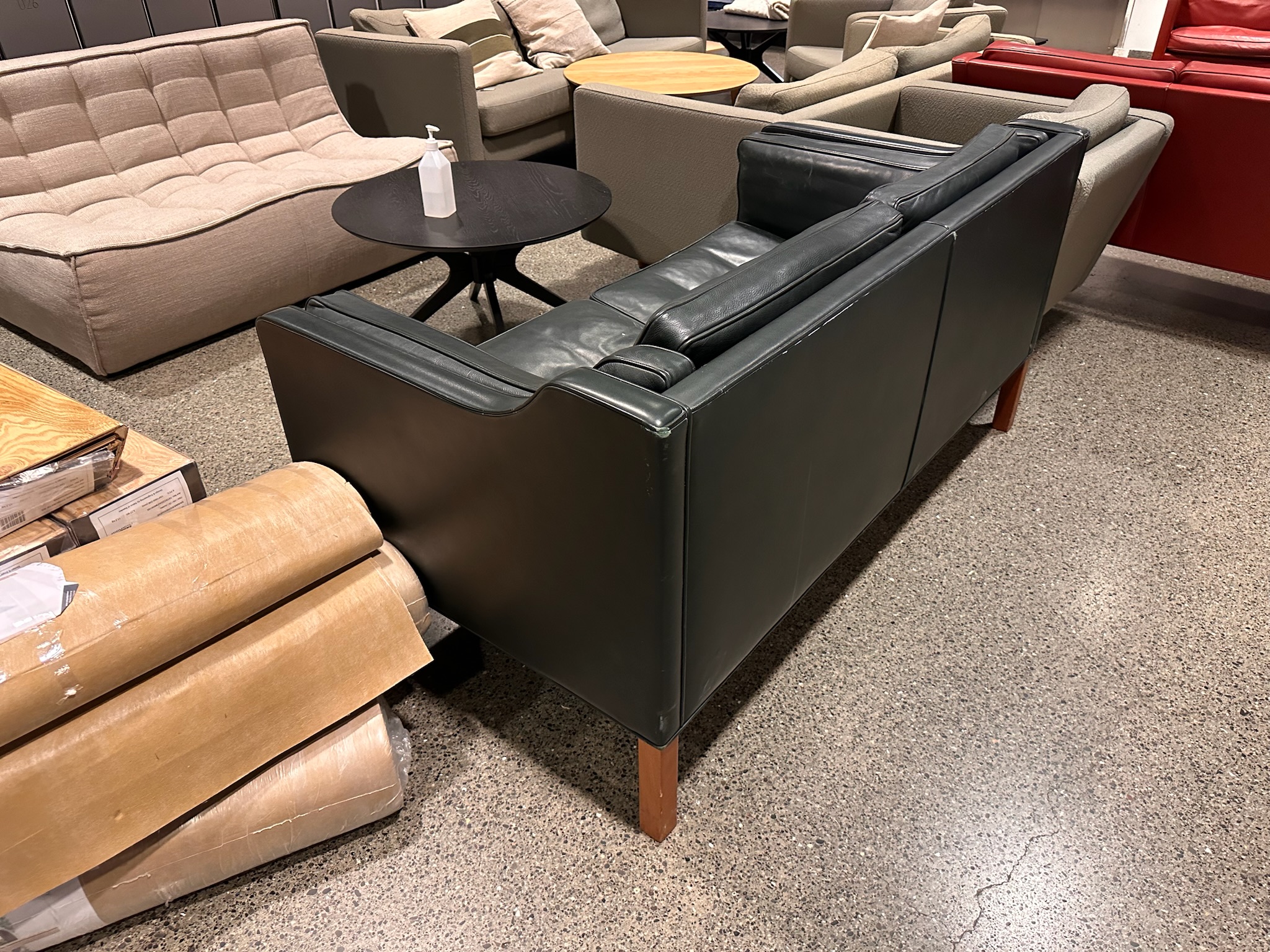 SELT / SOLD Børge Mogensen - handsmíðaður leðursófi - 2gja manna 5