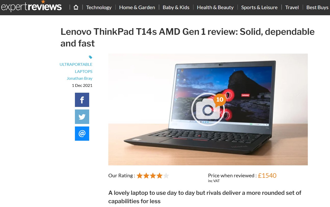 SELT / SOLD ThinkPad T14 Gen 1 - i7 32 gb 2