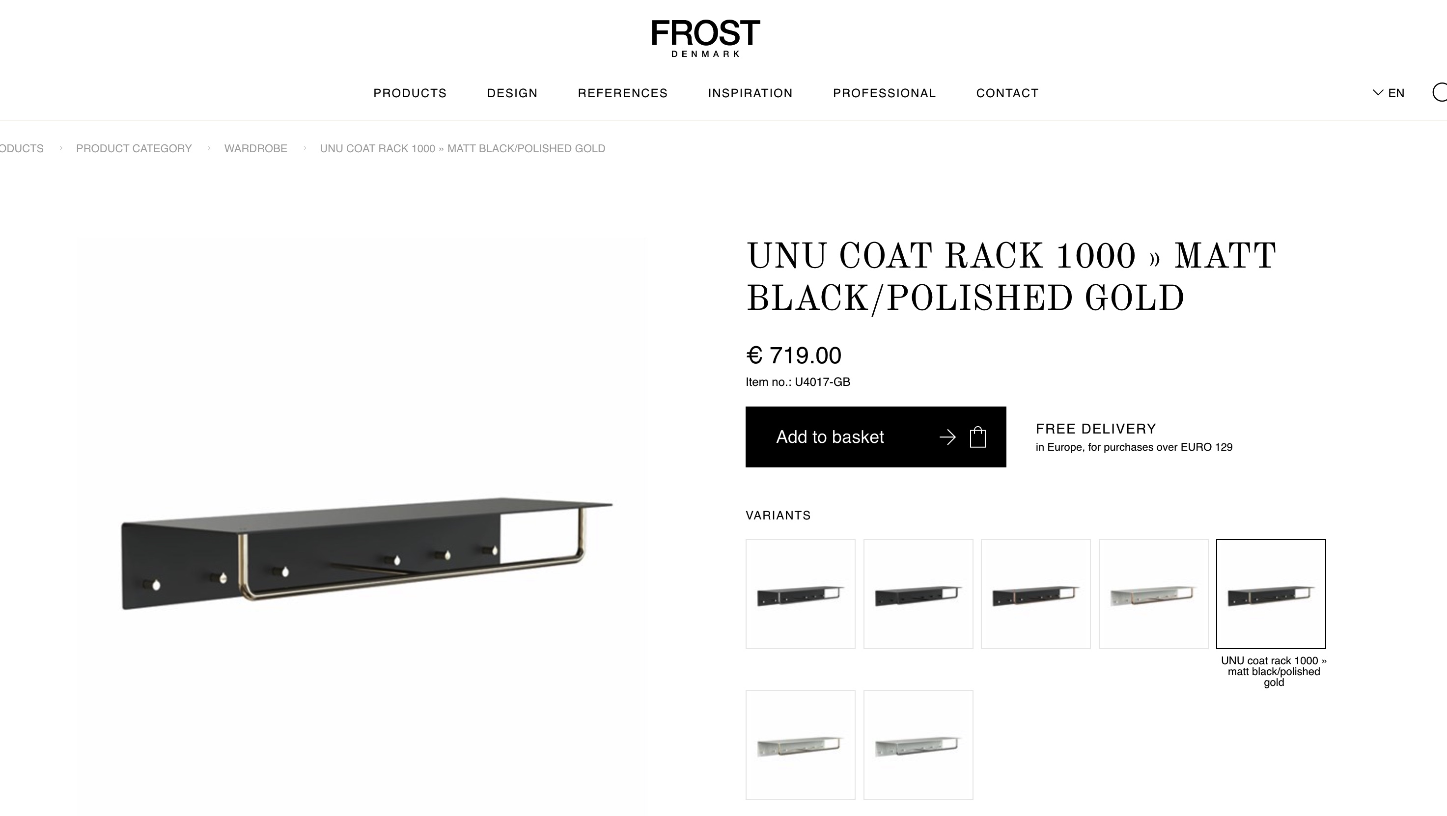 SELT / SOLD Unu design fatahengi frá Frost Denmark 3