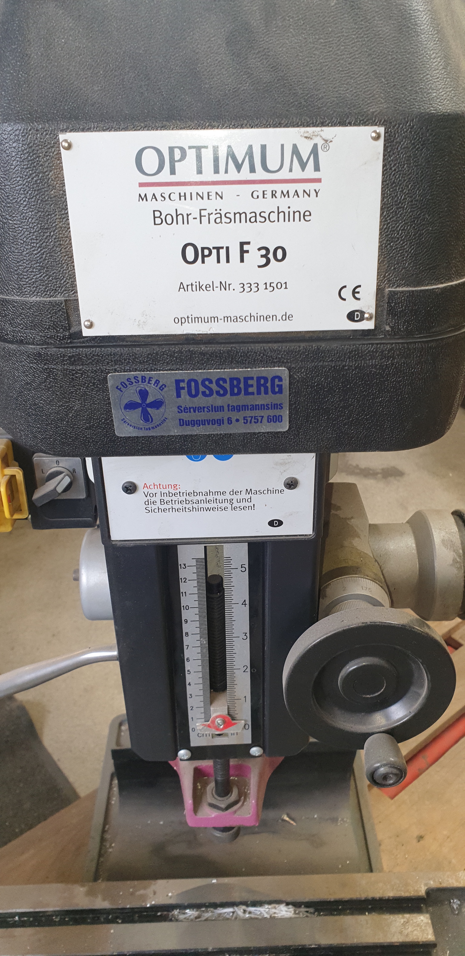 SELT / SOLD Optimum fræsari frá Fossberg 7