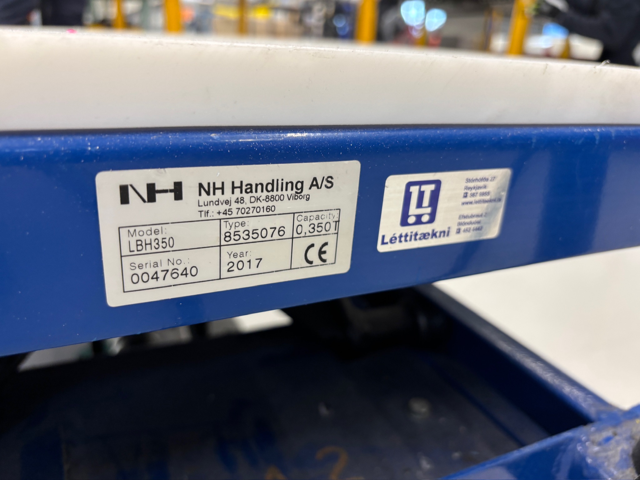 SELT / SOLD NH lyftuborð á hjólum, 50 x 90 sm., 350kg 6