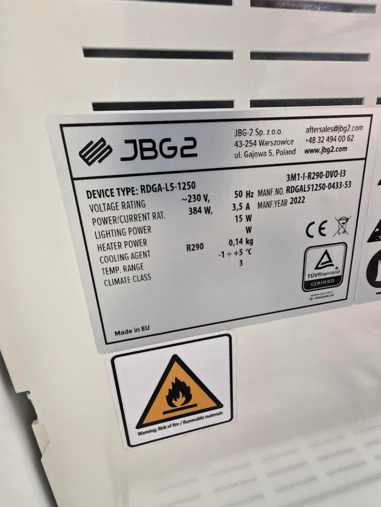 JBG2 display kælir frá BVT, H208xB132sm. 2