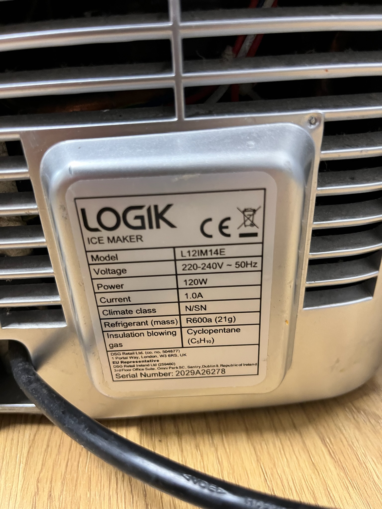 SELT / SOLD Logik klakavél, 12kg/24hr H65 x B40 x D55 sm. 5