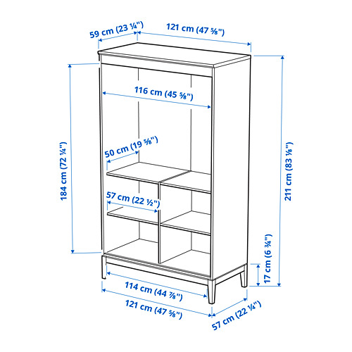 SELT / SOLD IKEA fataskápur, H211 x B121 x D59 sm. 5