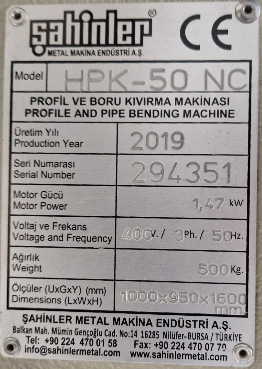 Sahinler HPK-50 NC teinavals 4