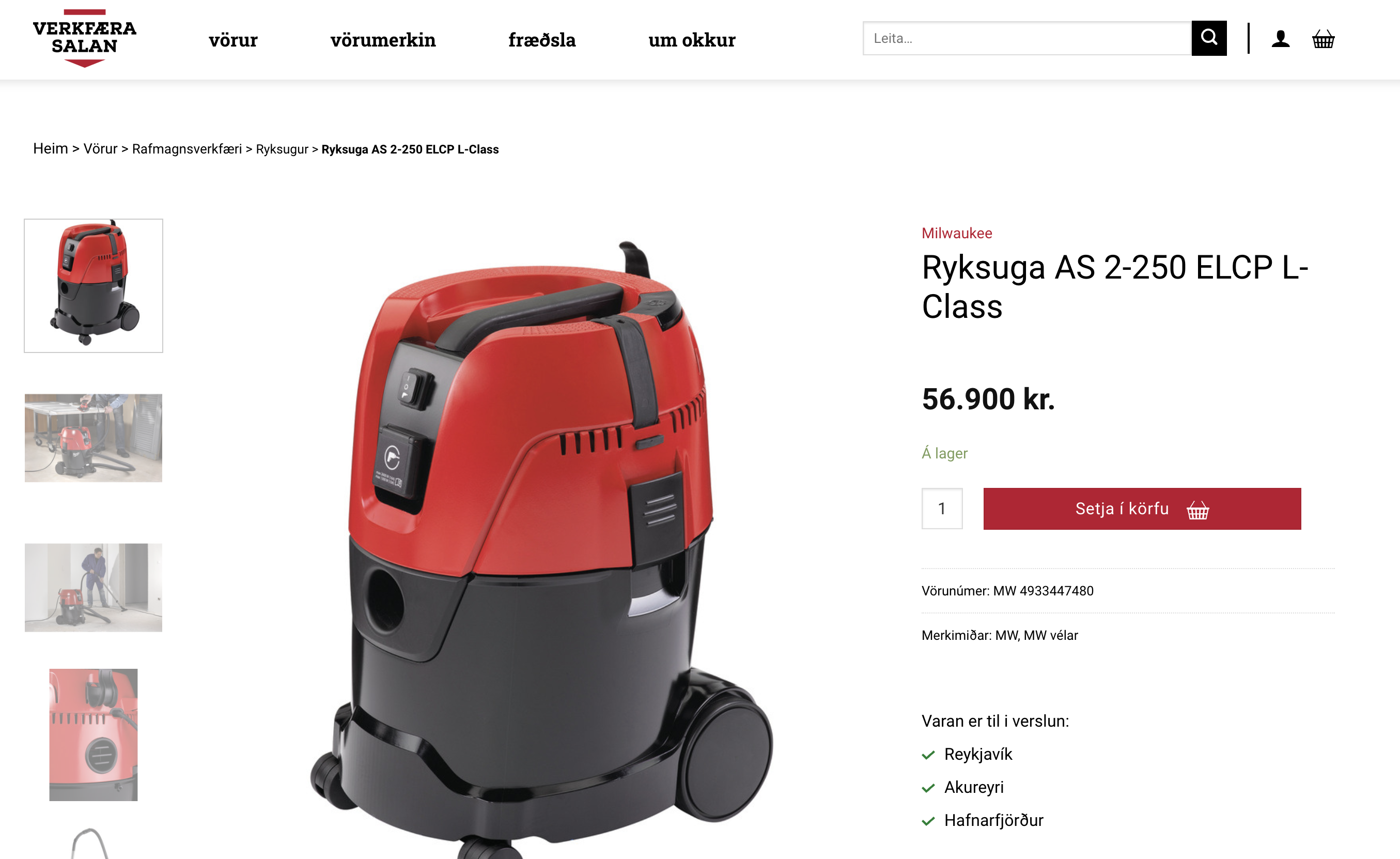 SELT / SOLD - Milwaukee ryksuga AS 2-250 ELCP L-Class- 2 stk til. 4