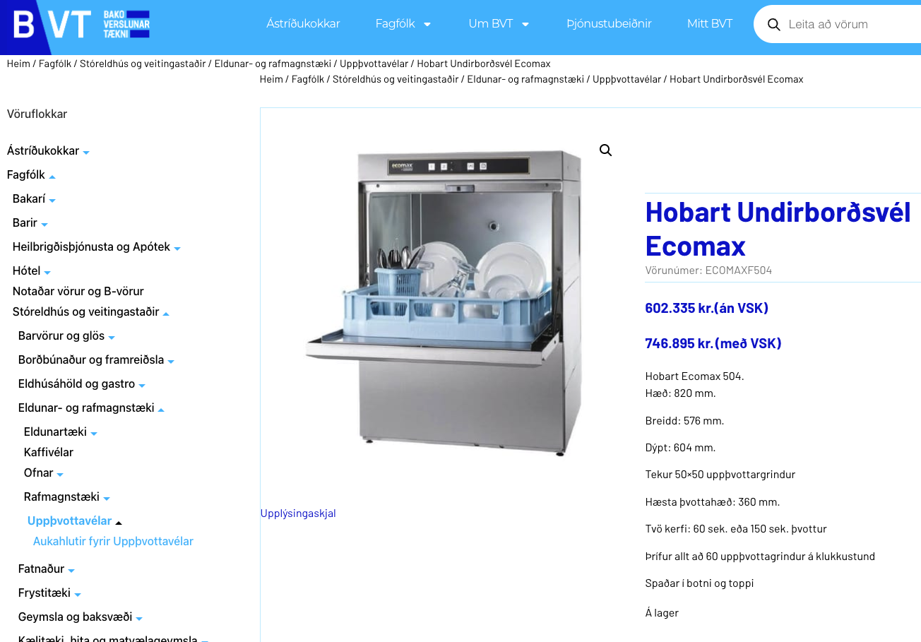 SELT / SOLD Hobart EcoMax undirborðsvél frá BVT 4