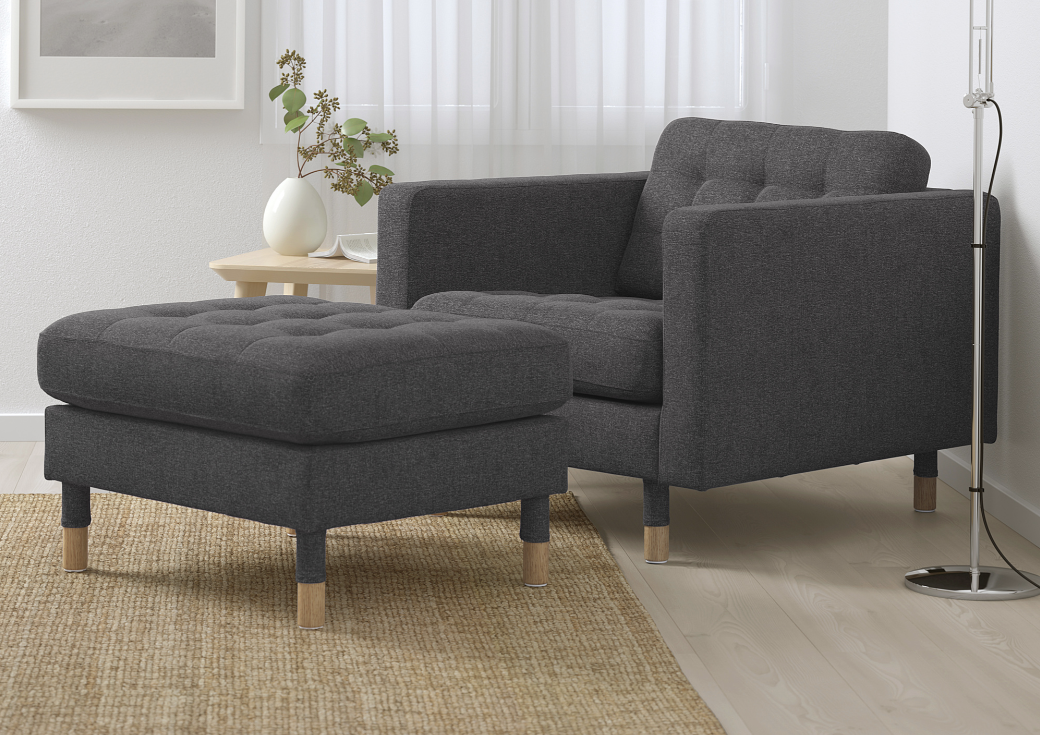 SELT / SOLD IKEA sófasett ásamt skemil, 2+1+1 10
