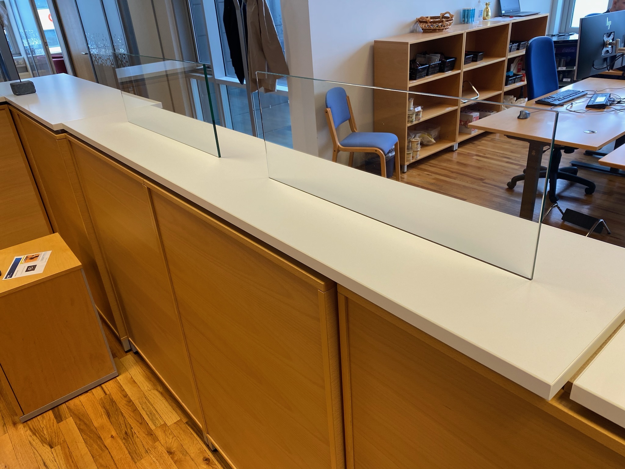 Viðartoppplata m/gleri
