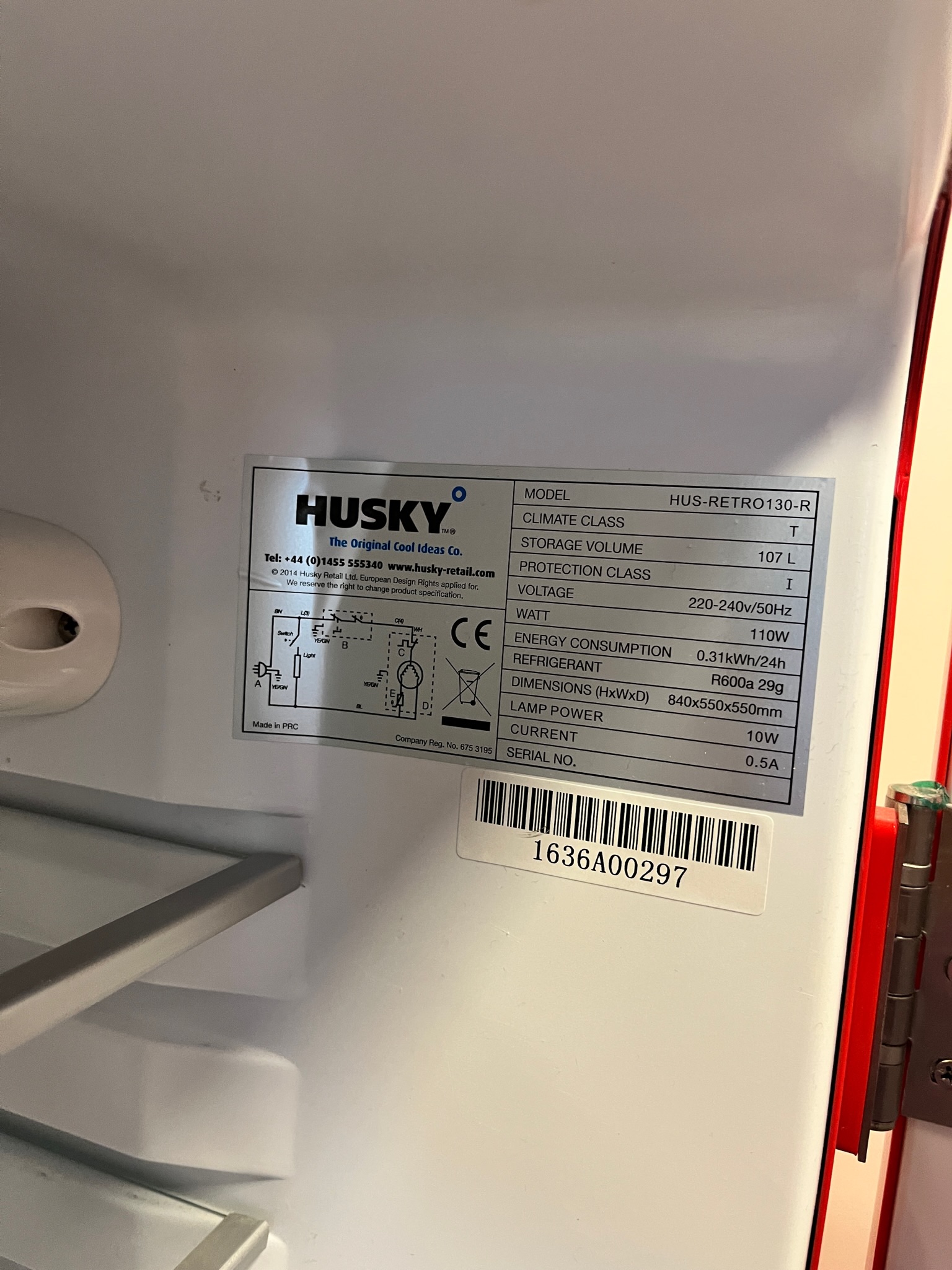 SELT / SOLD Husky Retro Kæliskápur - 107L 5