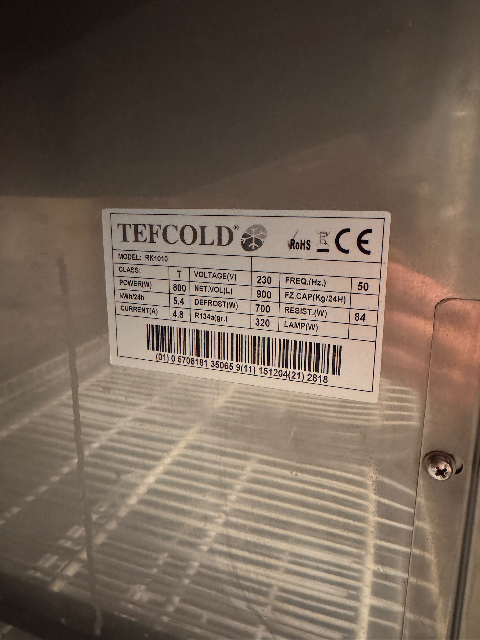 SELT / SOLD Tefcold kæliskápur á hjólum frá Kælitækni, 900ltr. 7