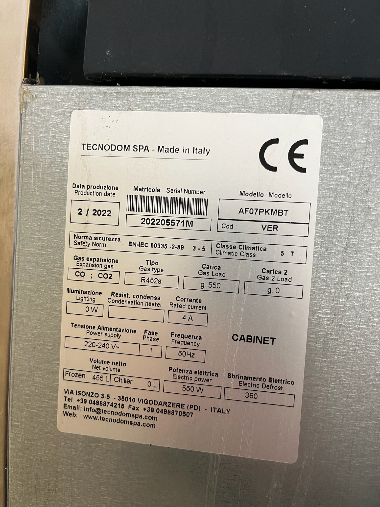 SELT / SOLD Tecnodom Perfekt 700 Stálfrystir frá BVT 8