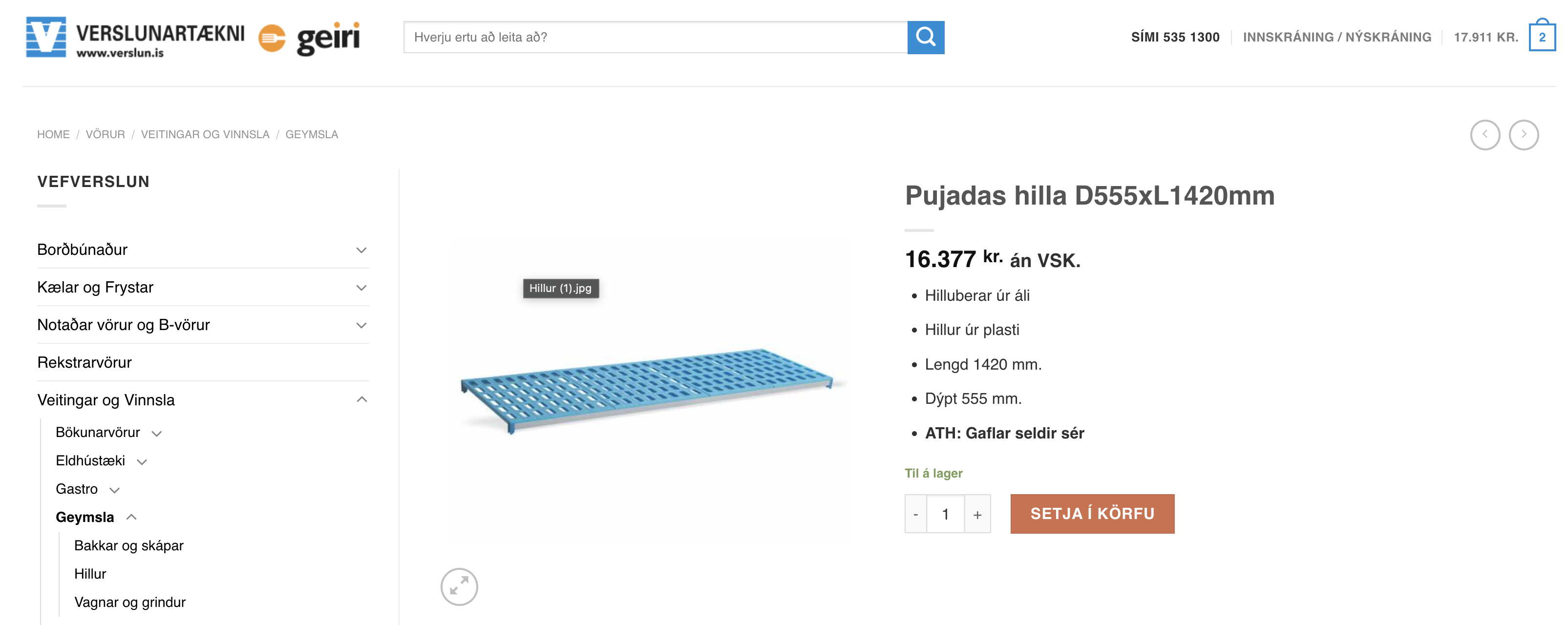 SELT / SOLD Pujadas kælihillur - 3 hillubil 10
